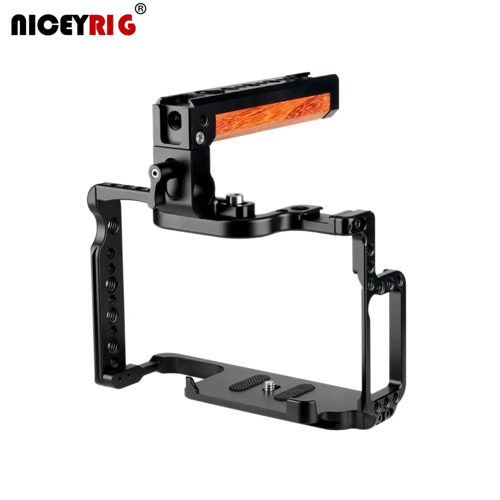 Niceyrig Gabbia Fotocamera Per Canon Eos 5D Mark Ii Iii Iv Cage Fotocamera Dslr Per Canon 5Ds 5D Mark Iv Iii Ii Di Legno Top Handle Rig