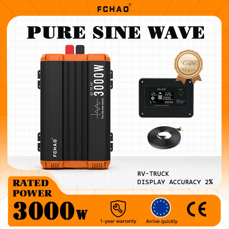 Fchao Inverter A Onda Sinusoidale Pura 3Kw Dc12V Convertitore Da 24V A 230V Ac Truck Rv Inverter Solare Presa Universale Ue