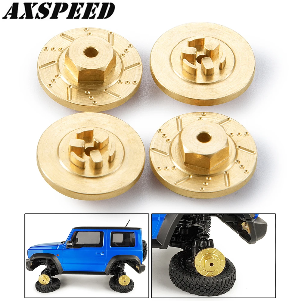 Axspeed 4Pcs Adattatori Esagonali Per Ruote Conversione Contrappeso In Ottone Per Kyosho Mini-Z 4X4 4-Runner Jimny Jeep Upgrade Parts