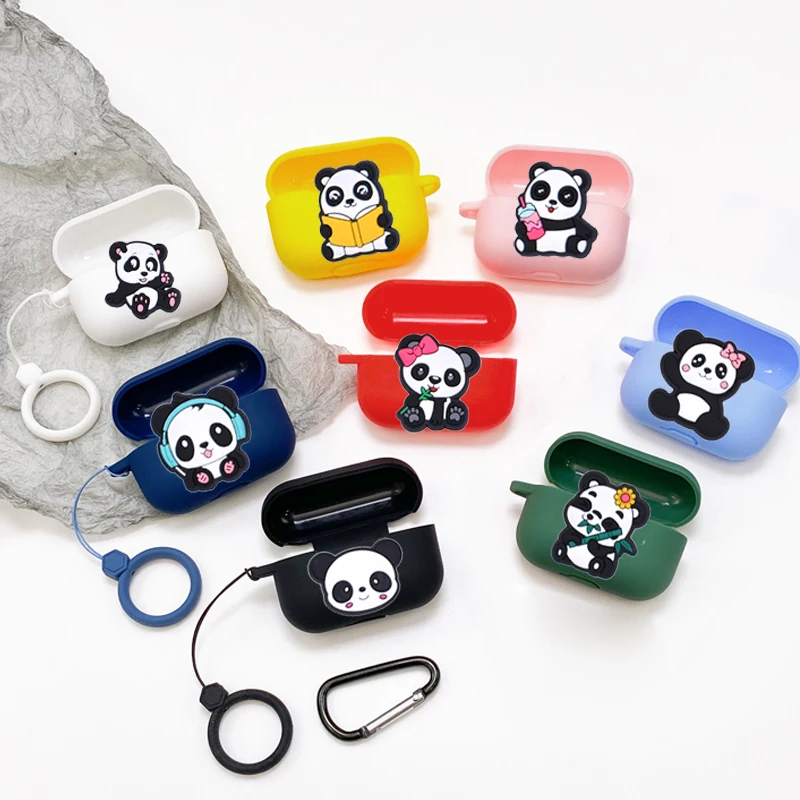 Custodia Panda Cartoon Per Custodia Oppo Enco X / X2 Custodia Divertente Per Auricolari In Silicone Carino Per Custodia Oppo Enco X