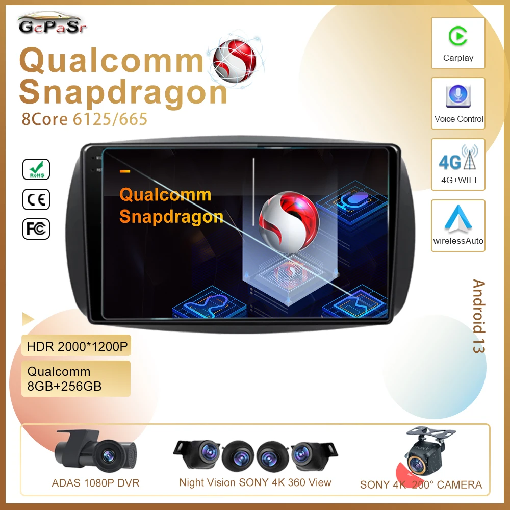 Qualcomm Snapdragon Per Mercedes Benz Smart 2016 Autoradio Lettore Video Multimediale Navigazione Gps Autoradio Monitor Dvd