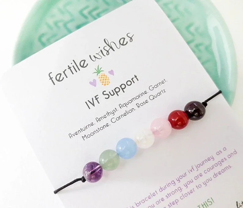 Braccialetto Ivf Fertile Wish, Braccialetto Di Supporto Ivf, Braccialetto Di Fertilità, Regalo Sostitutivo, Cavo Di Nylon Nero, Fertilità