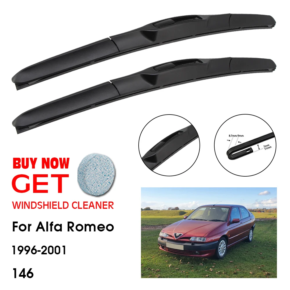 Spazzola Tergicristallo Per Auto Per Alfa Romeo 146 22 "+ 19" 1996-2001 Lavavetri Anteriore Tergicristallo Spazzole Accessori