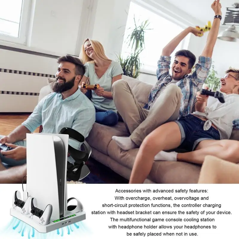 Ps 5 Disc & Psvr2 Supporto Di Raffreddamento Rapido Per Console Di Gioco Digitale Con Controller Ps 5 Gancio Per Cuffie Per Console Playstation5