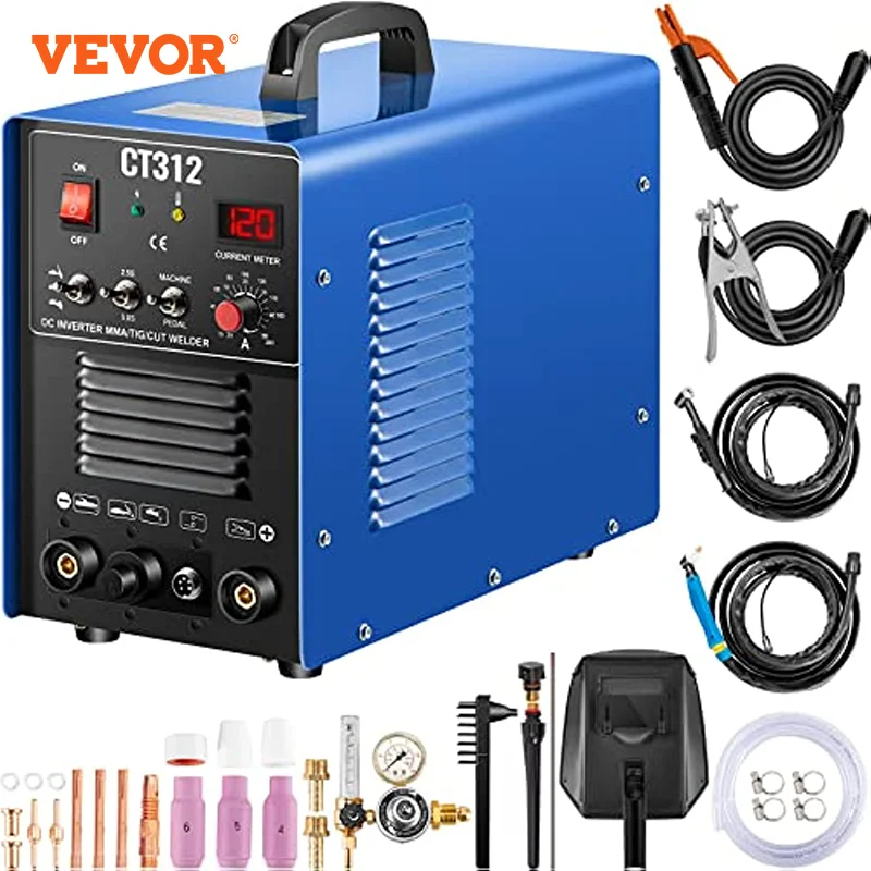 Vevor Plasma Cutter 3 In1 Combo Saldatrice Inverter Saldatore Multifunzionale Tig/Mma/Plasma Cutter Saldatrice Saldatrice