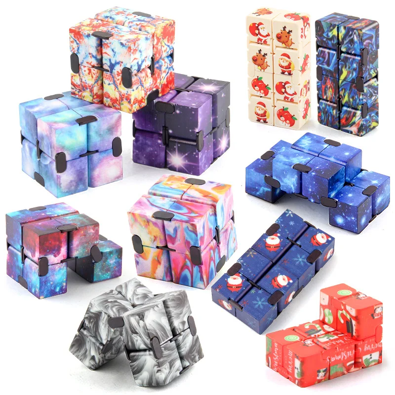 9 Style Fidget Sensory Cube Toys Starry Sky Infinity Square Antistress Cube Fingertip Toys For Children Adult