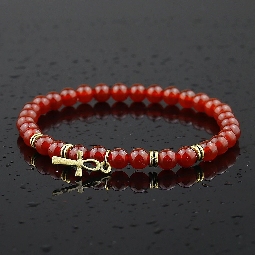 Pietra Naturale Bracciali Da Uomo Howlite Fasciatura Nero Opaco Bead Bracelet. Red Onyx, Blue Ocean Sedimenti Braccialetto Trasversale Donne