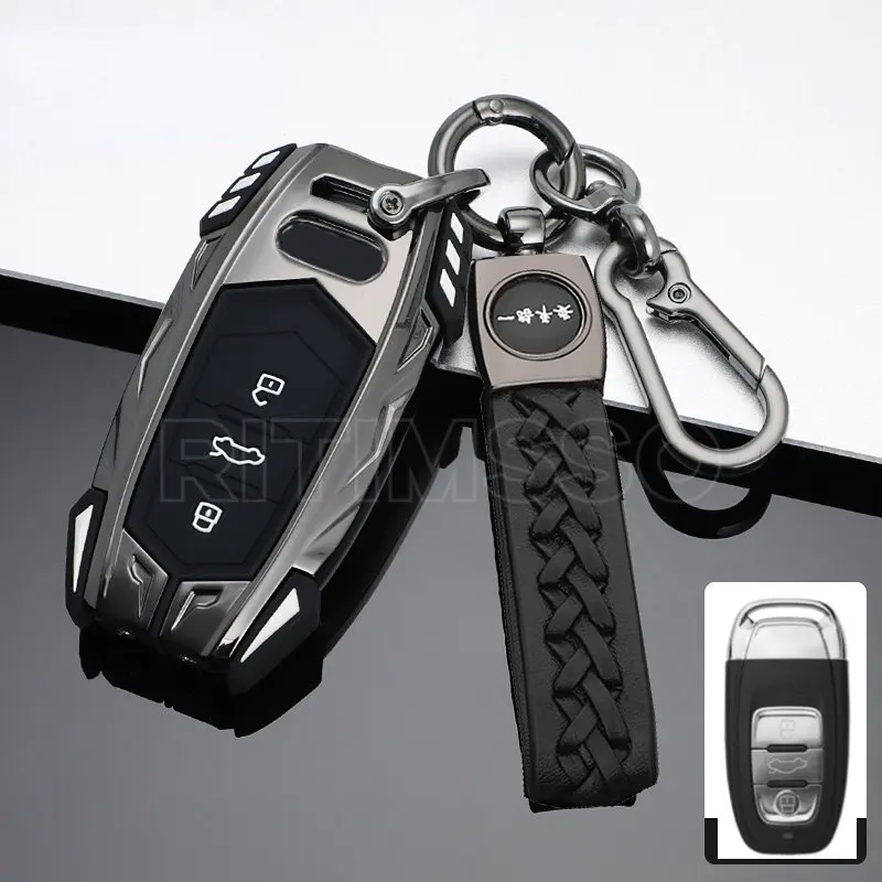 Zinc Alloy+Silica Gel Car Remote Smart Key Cover Case Shell For Audi A1 A3 A4 A5 A6 A7 A8 Quattro Q3 Q5 Q7 2009-2015 Accessories