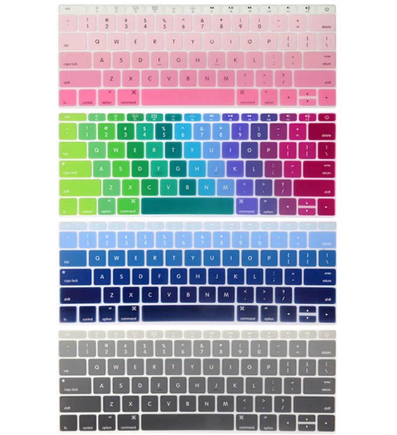 Zimoon Gradient Color Silicon Keyboard Cover Laptop Skin Notebook Protector Per Apple Per Macbook Retina 12 Pad