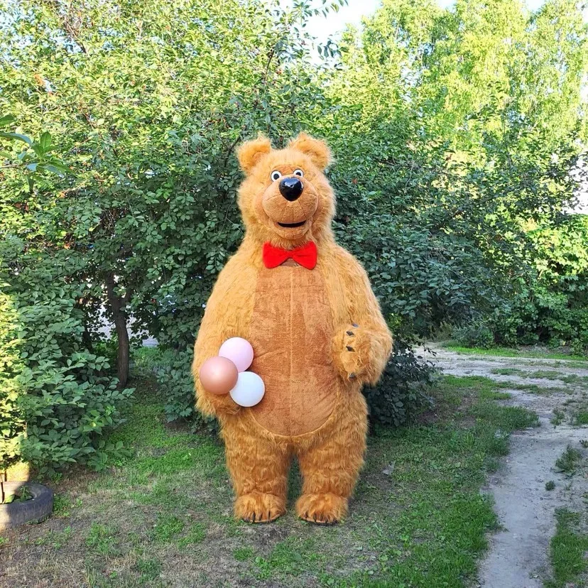 Gonfiabile Orsacchiotto Mascotte Costume Fursuit Peluche Orso Bruno Per Adulto Anime Cosplay Orso Polare Carnevale Festa Divertente Halloween