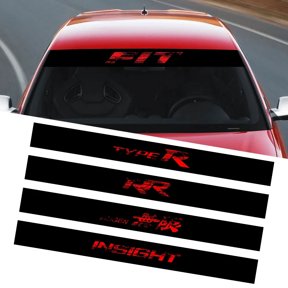 Adesivo Per Parabrezza Per Auto Per Honda Fit Insight Jazz Mugen Rr Si Vti Type R S Graphics Motor Parabrezza Wheel Imprint Decor Decal