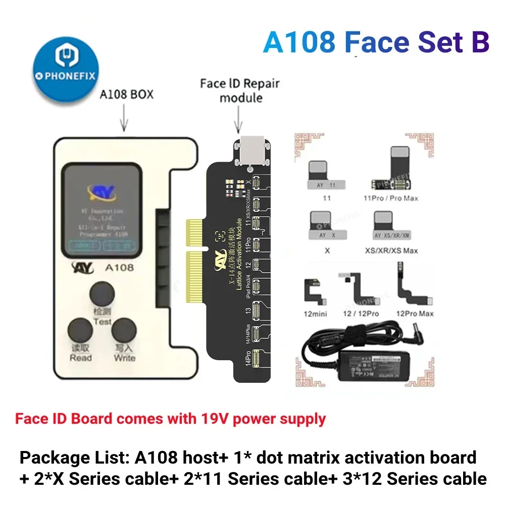 A108 Box Fotocamera Posteriore Face Id Battery Programmer Per Iphone X-14 Pro Max Dot Matrix Read Write Dot Matrix Face Id Repair Flex