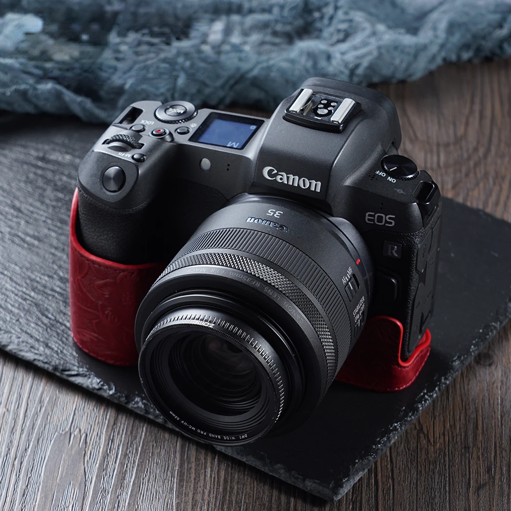 Per Canon Eos R Rp R5 R6 Fotocamera Body In Vera Pelle Custodia Per Fotocamera Maniglia Mezza Borsa