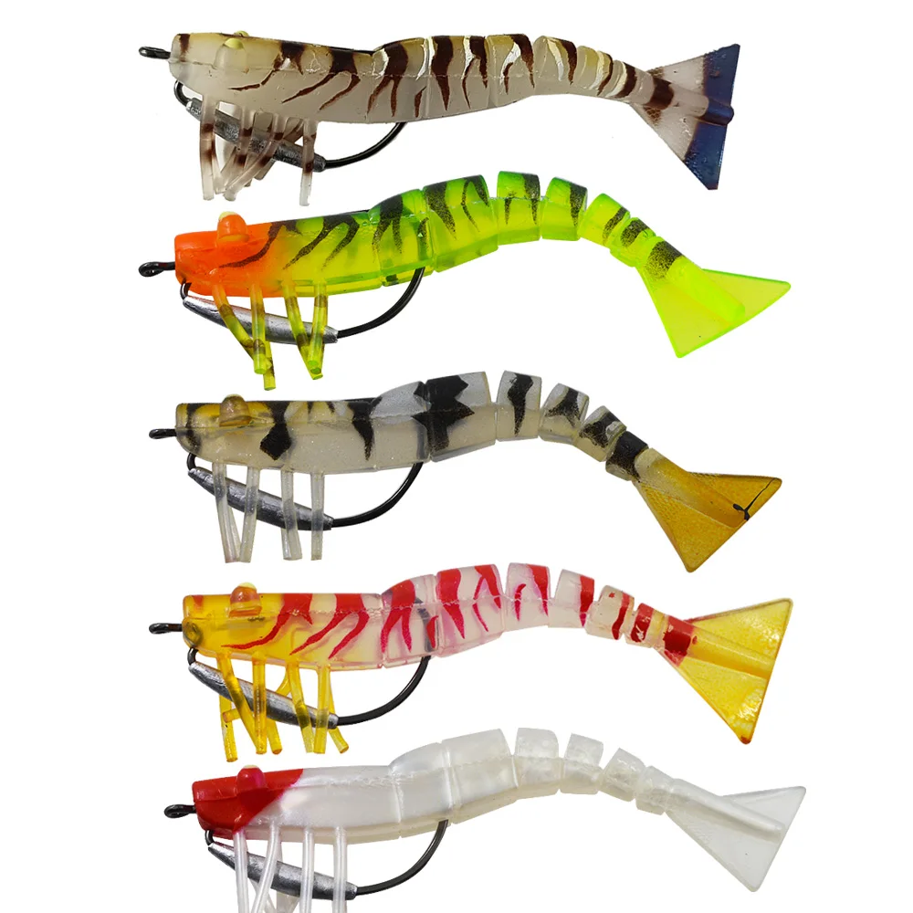 Kmucutie Fishing Sinking Kotty Soft Prawn Lure Vmc Hook 5/0 12Cm 17G Elastico Soft Gamberetti Lure Soft Prawn Fishing Lure