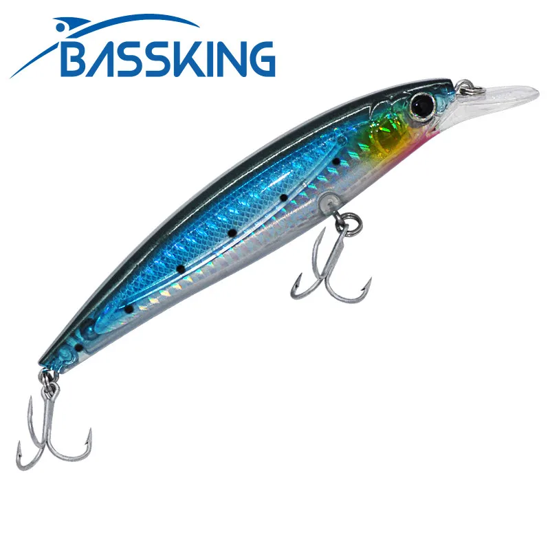Bassking Minnow Fishing Lure 115Mm 27G Floating 0-2.5M Quality Hard Bait Vmc Treble Hooks Plastic Saltwater Lure Bait Wobblers