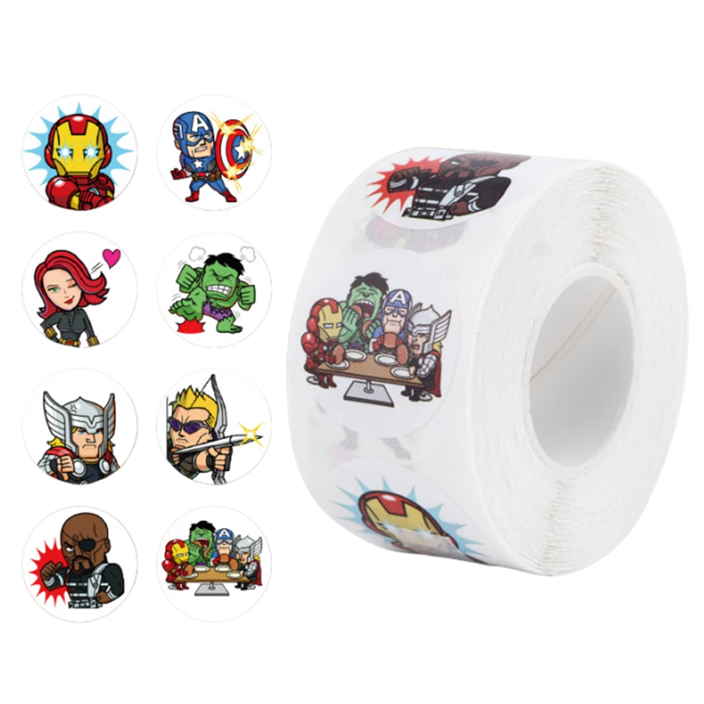 Nuovo 500Pcs Cartoon Iron Man Green Giant Captain Sticker Sticker Kids Cartoon Avenger Sticker Kids Reward Sticker Kawaii