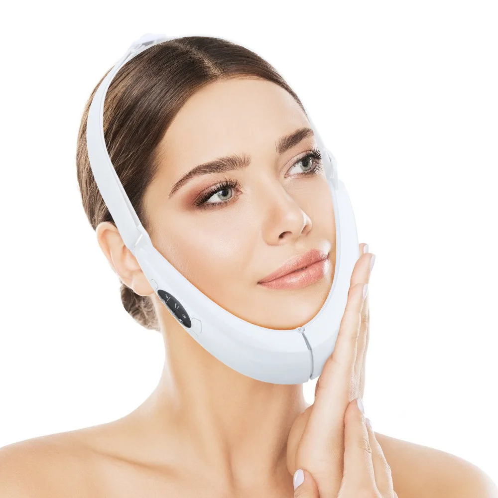 V Face Beauty Meter Ems Dispositivo Di Sollevamento Del Viso Led Photon Therapy Face Slimming Vibration Massager Double Chin V Line Lift Belt