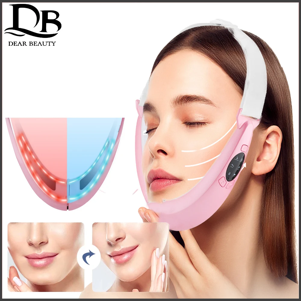 Face Lifter V-Line Up Lifting Belt 5 Modalità Led Photon Therapy Massaggiatore A Vibrazione Dimagrante Micro Current V Massage