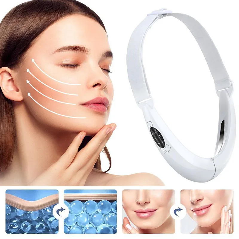 Microcurrent Face Slimming Instrument Led Skin Rejuvenation Beauty Device Vibration Massager Ems Face Lifting V-Face Machine