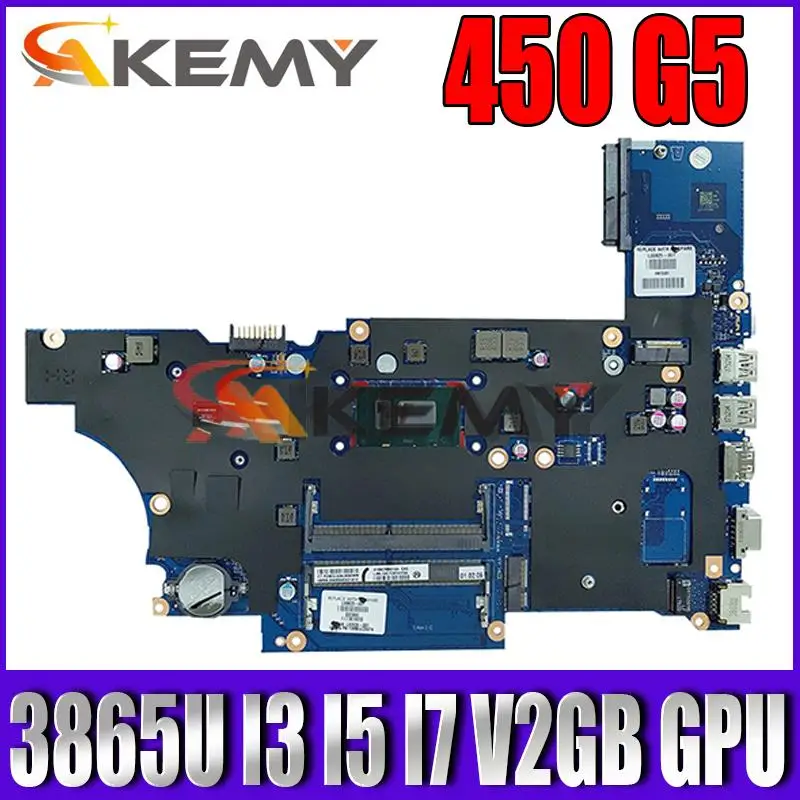 Scheda Madre Muslimex Per Scheda Madre Per Laptop Hp Probook 450 G5 Con Cpu 3865U I3 I5 I7 7Th Gen 8Th Gen V2Gb Gpu