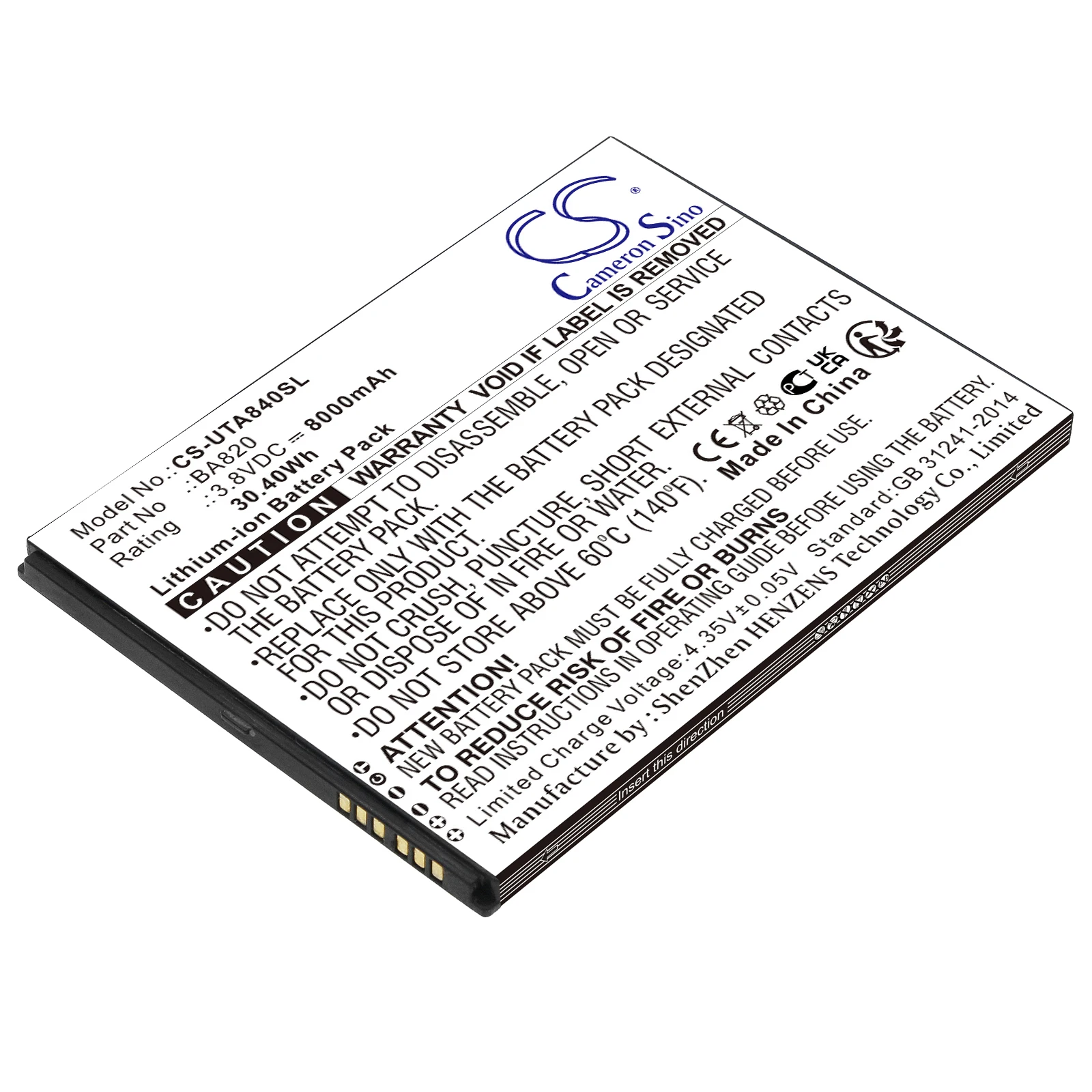 Batteria Tablet Per Sonim 600000248 Rs80 751000086 Unistrong Ug908 Ba840 Ug905 Unitech Ba820 Tb85 Volt 3.8