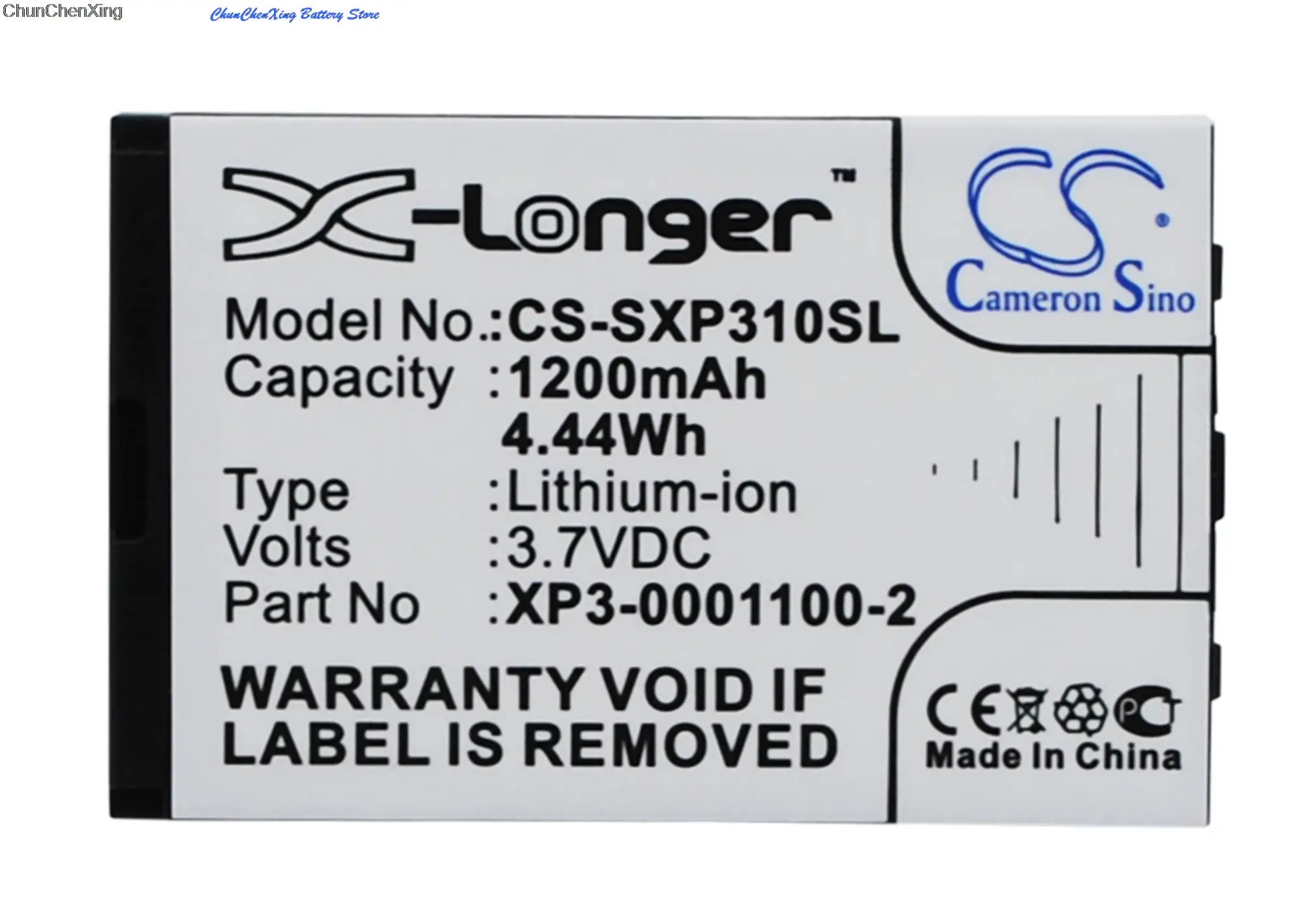 Cameron Sino 1200Mah Batteria Xp3-0001100-2 Per Socketmobile Sonim Xp3-S, Xp3 Enduro