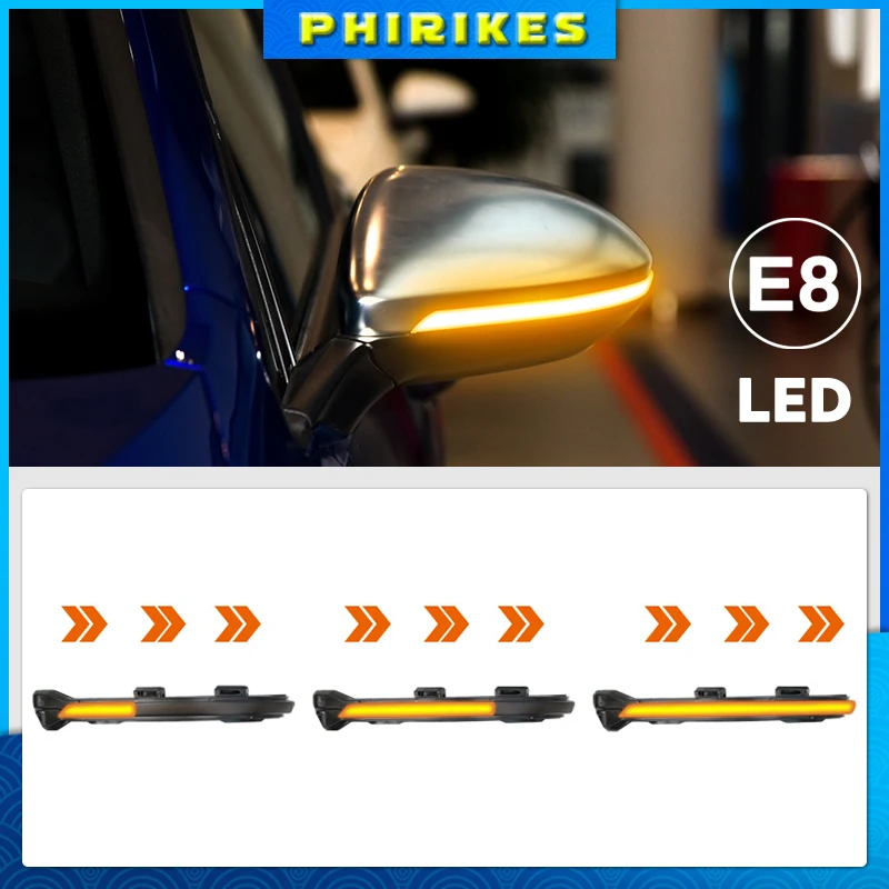 2 Pz Per Vw Golf 7.5 Mk7.5 Gti R Gtd Rline Mk7 7 Dynamic Blinker Led Indicatore Di Direzione Specchio 2013 2016 2017 2019 2020