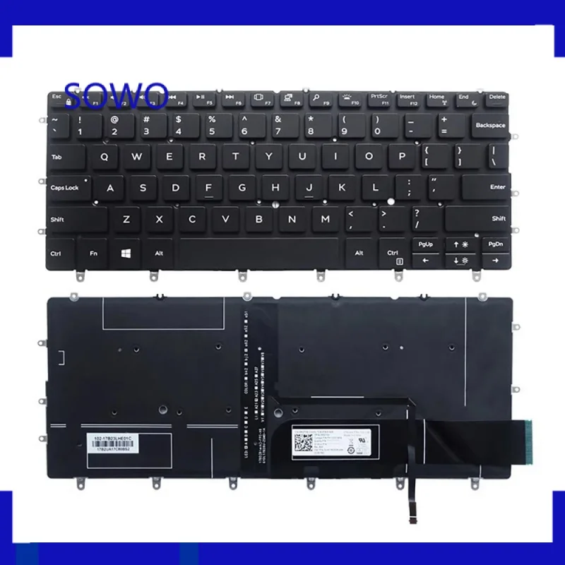 Nuova Tastiera Con Retroilluminazione Per Dell Xps 13 9370 13-9370 13-9370-D1705S 9380 P82G