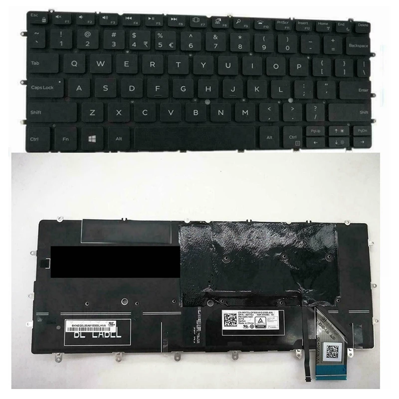 Tastiera Per Laptop In Plastica Enter-Key W/Retroilluminata Per Dell Xps 13 2018 9370 13-9370 Keyboard 06Y7Dj Tastiera Americana Retroilluminata