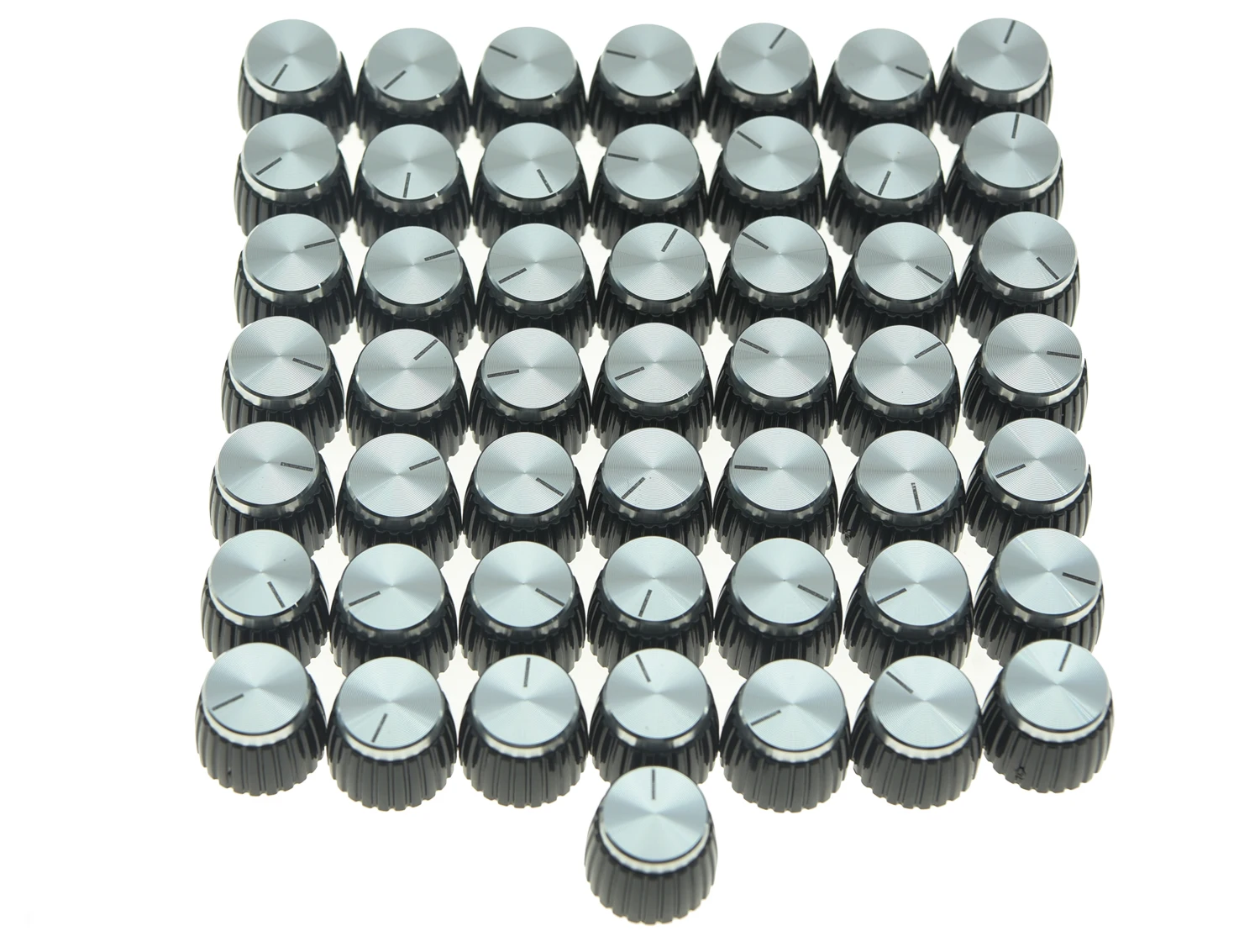 Confezione Da 50 Amplificatore Per Chitarra Manopole Nero/Argento Cap Adatta Marshall Amp Amplificatori