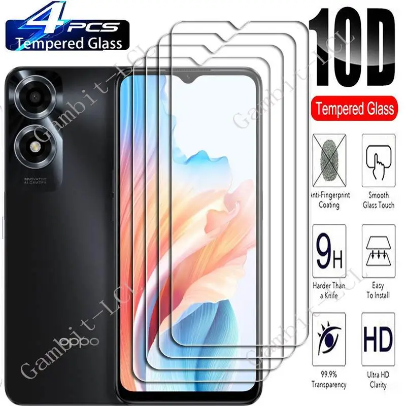4 Pezzi Per Oppo A18 6.56 "Vetro Temperato Protettivo Per Schermo Su Muslimate Cph2579 A 38 Oppoa38 A38 A2X 5G Pellicola Protettiva