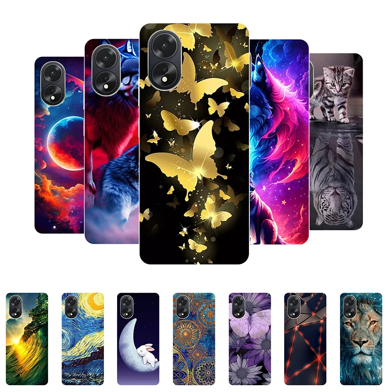 Per Oppo A38 Custodia In Silicone Soft Butterfly Wolf Cover Posteriore Protettiva Per Oppo A38 A 38 4G Cph2579 Oppoa38 Coque Fundas