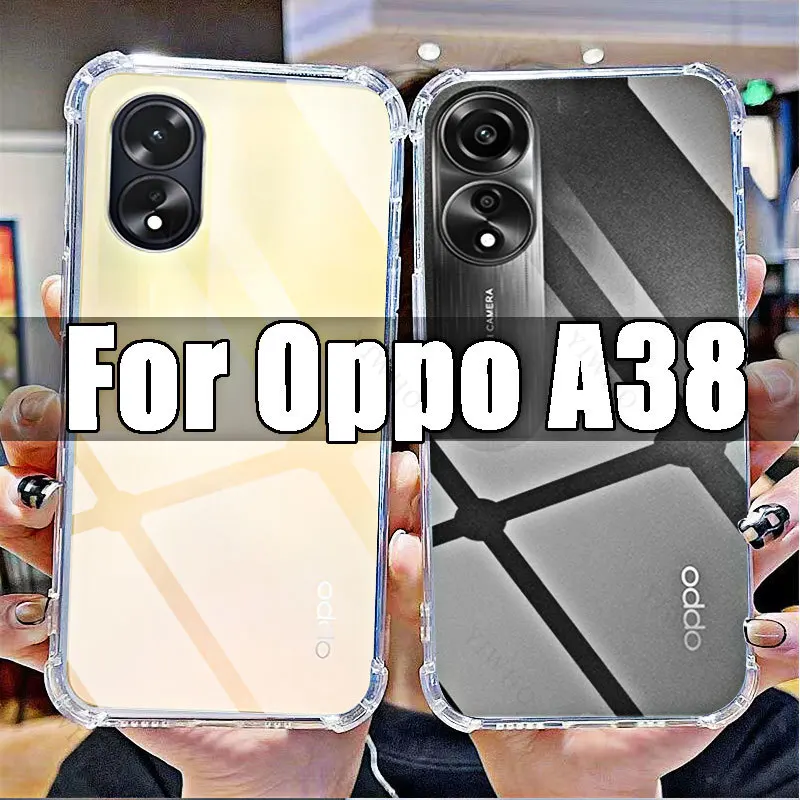 Custodia Trasparente Antiurto In Silicone Morbido Per Oppo A38 Tpu Hd Cover Trasparente Shell Per Oppo A 38 6.56 "Cph2579 Sicurezza Antigraffio
