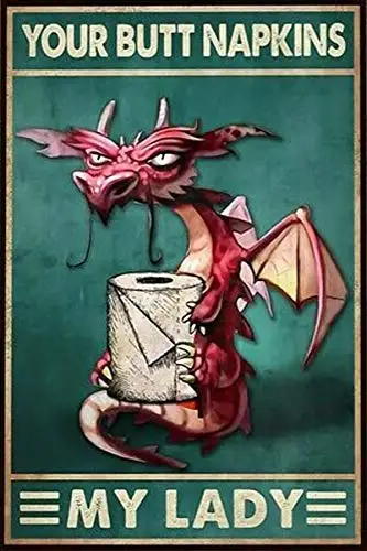 Dragon Your Tovaglioli My Lady Tin Sign Bagno Rules Family Hotel Gym Door Decorazione Della Parete Vintage Metal Tin Sign 8 X1 2 Pollici Best B