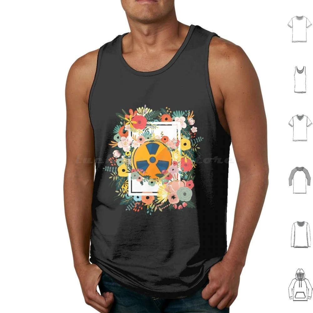 Radiation Floral Portrait Canotte Stampa Cotone Radioterapia Radiologia Radiologia Radioterapia