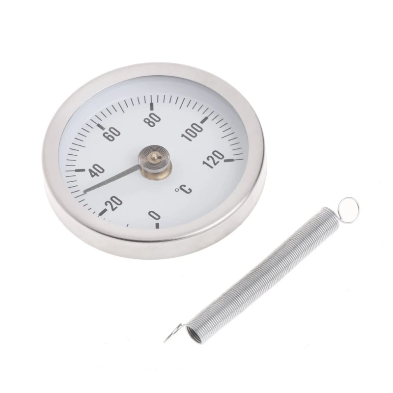 Tubo Di Clip-On Quadrante Di Temperatura Del Termometro Bimetallico Temp Gauge & Primavera 63 Millimetri 120 Gradi