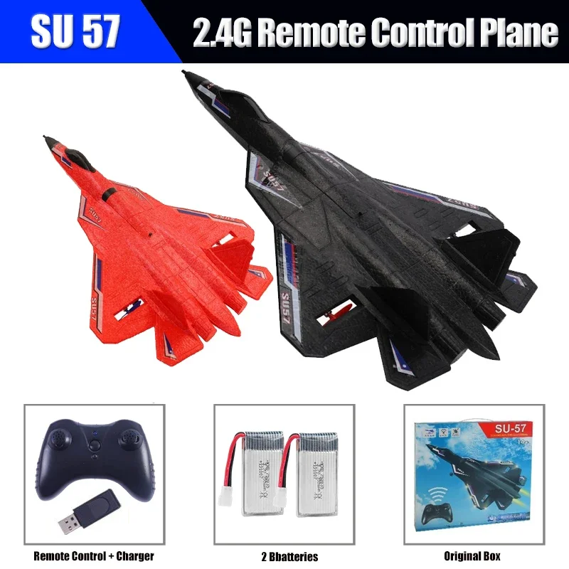 Rc Plane Su57 Radio Control Airplane Light Ala Fissa Lancio A Mano Su30 Schiuma Elettrica Telecomando Aereo Giocattoli Per Bambini