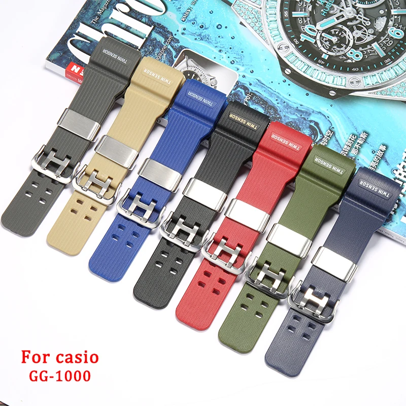 Cinturino In Resina Adatto Per Casio G-Shock Mudmaster Gg1000 Gwg100 Gsg100 Cinturino Per Orologio Da Uomo Sportivo Anello In Acciaio Inossidabile Imp