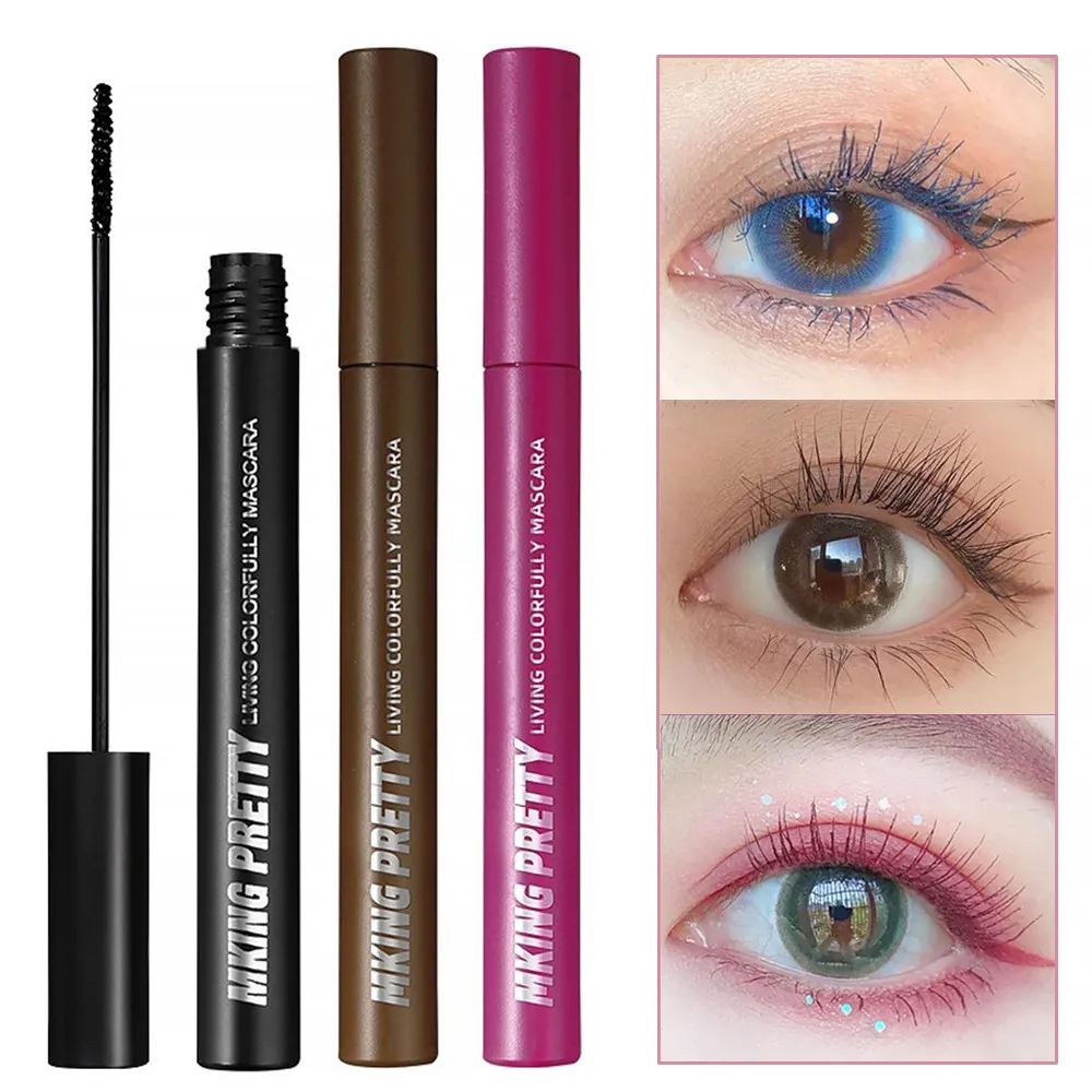 4 Colori Mascara Silk Allungamento Mascara Slim Brush Head Extension Ciglia Mascara A Lunga Durata Waterproof Eye Lashes Makeup