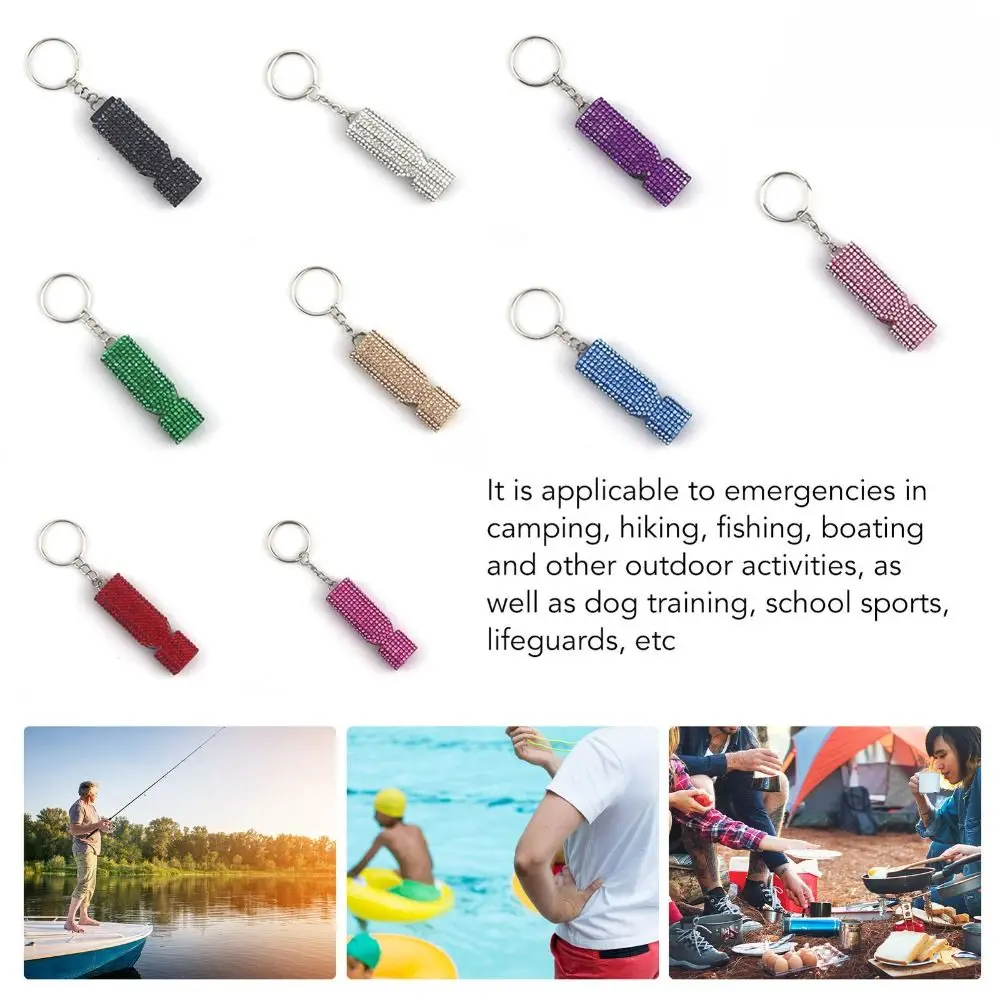 Double Tubes Survival Whistle Portable In Lega Di Zinco First Aid Whistle Emergency Whistle Diamond Bag Pendant