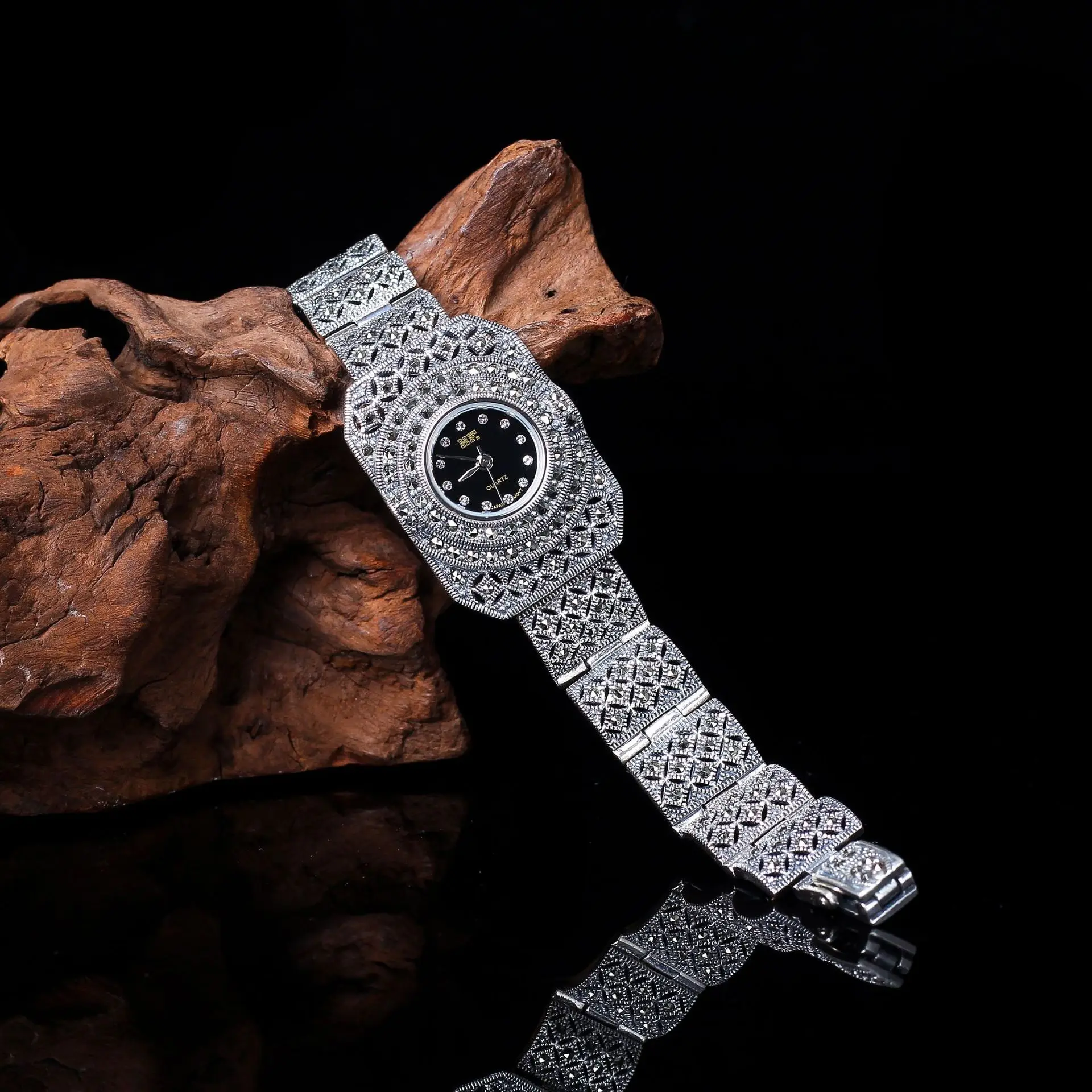 Retro Thai Argento Merci Argento All'Ingrosso S925 Sterling Gioielli In Argento Bella Signora Di Affari Piazza Thai Argento Della Vigilanza Del Bracci