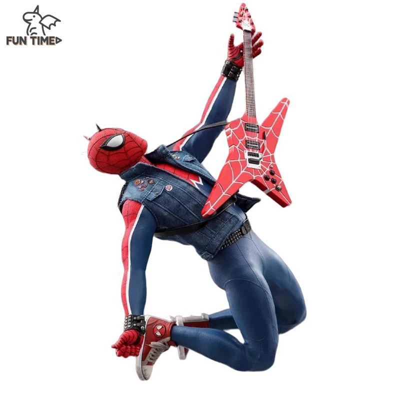1/6 Hot Toys Punk Spider Man Anime Figure Original Ml Spider Man Punk Anime Figure Pvc Collectillbe Figurine Mobili Giocattoli Per Bambini