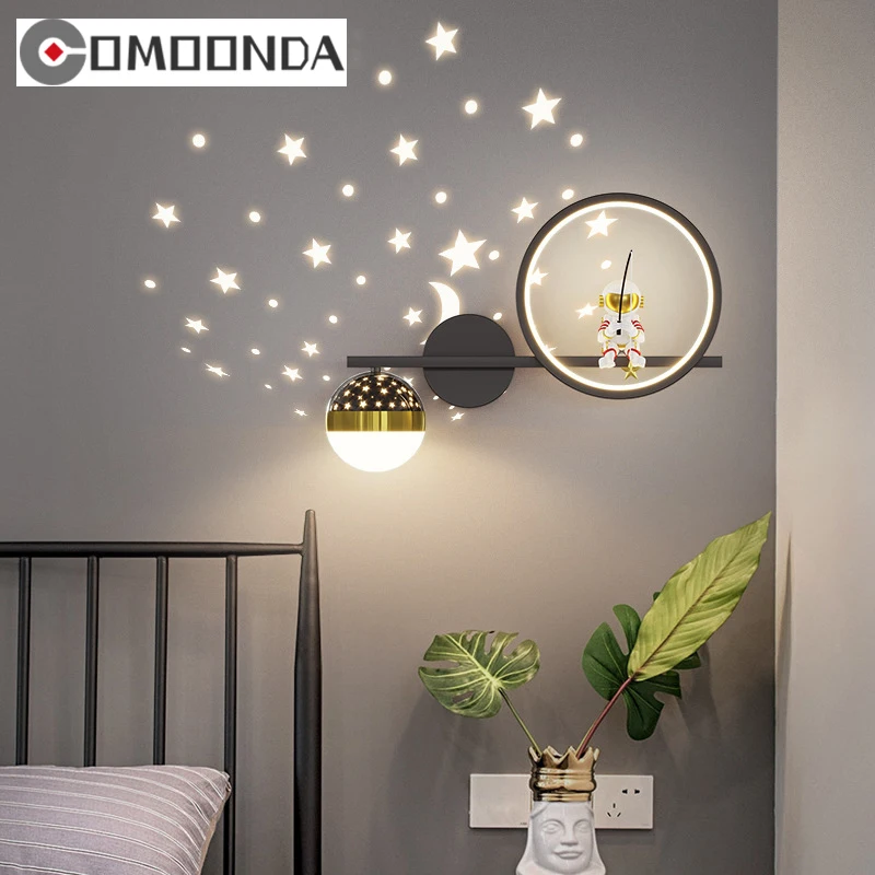Home Decor Star Projector Lampada Da Parete Led Metal Body Space Style Bambini Sconce Light Resin Astronaut Kids Bedroom Modern Lustres
