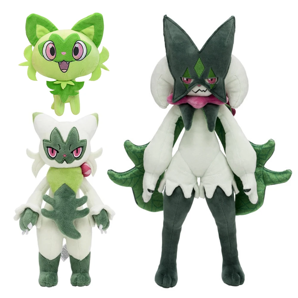 Kawaii Pokemon Sprrigato Evolution Floragato Peluche Meowscarada Peluche Pokemon Peluche Peluche Animali Gatti Regalo Per Bambini