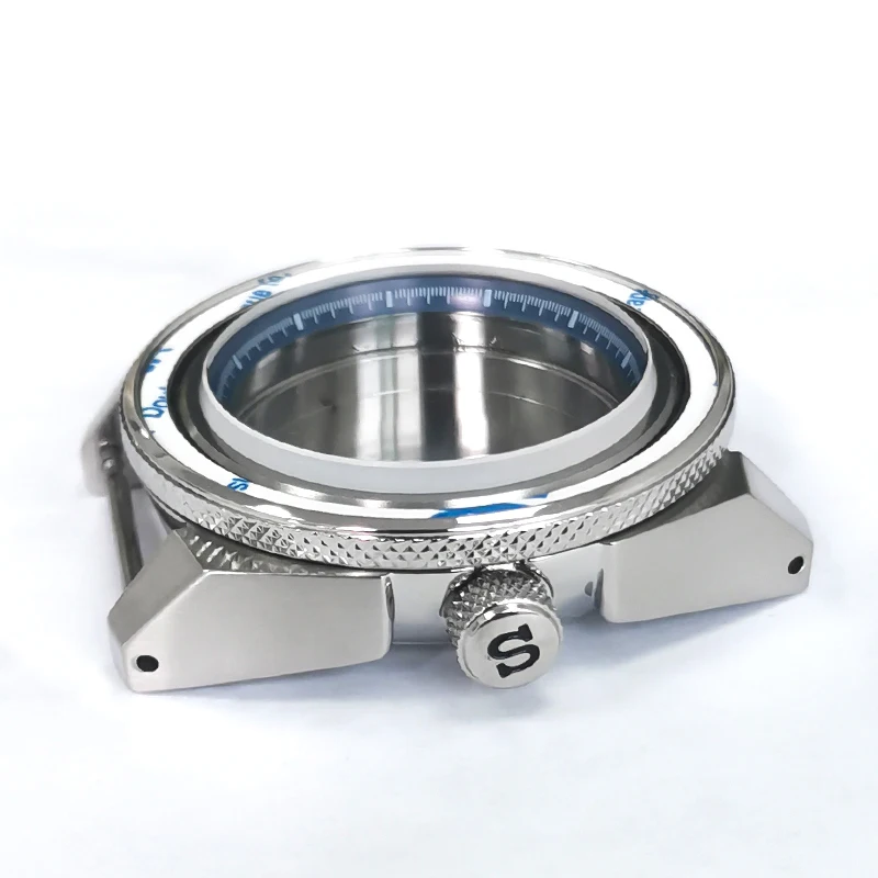 Mod Seiko Samurai Sostituisci Custodia Blue Chapter Ring Custodie Per Orologi Per Nh35 Nh36 Movimento Vetro Zaffiro 20Atm Custodia Subacquea Impermeab