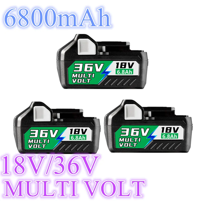 Aggiornamento 18V/36V Multi Volt Li-Ion Slide Batteria Ricaricabile 6.8Ah Per Hikoki Hitachi Metabo Hpt Cordless Tools 371751M Bsl36A18