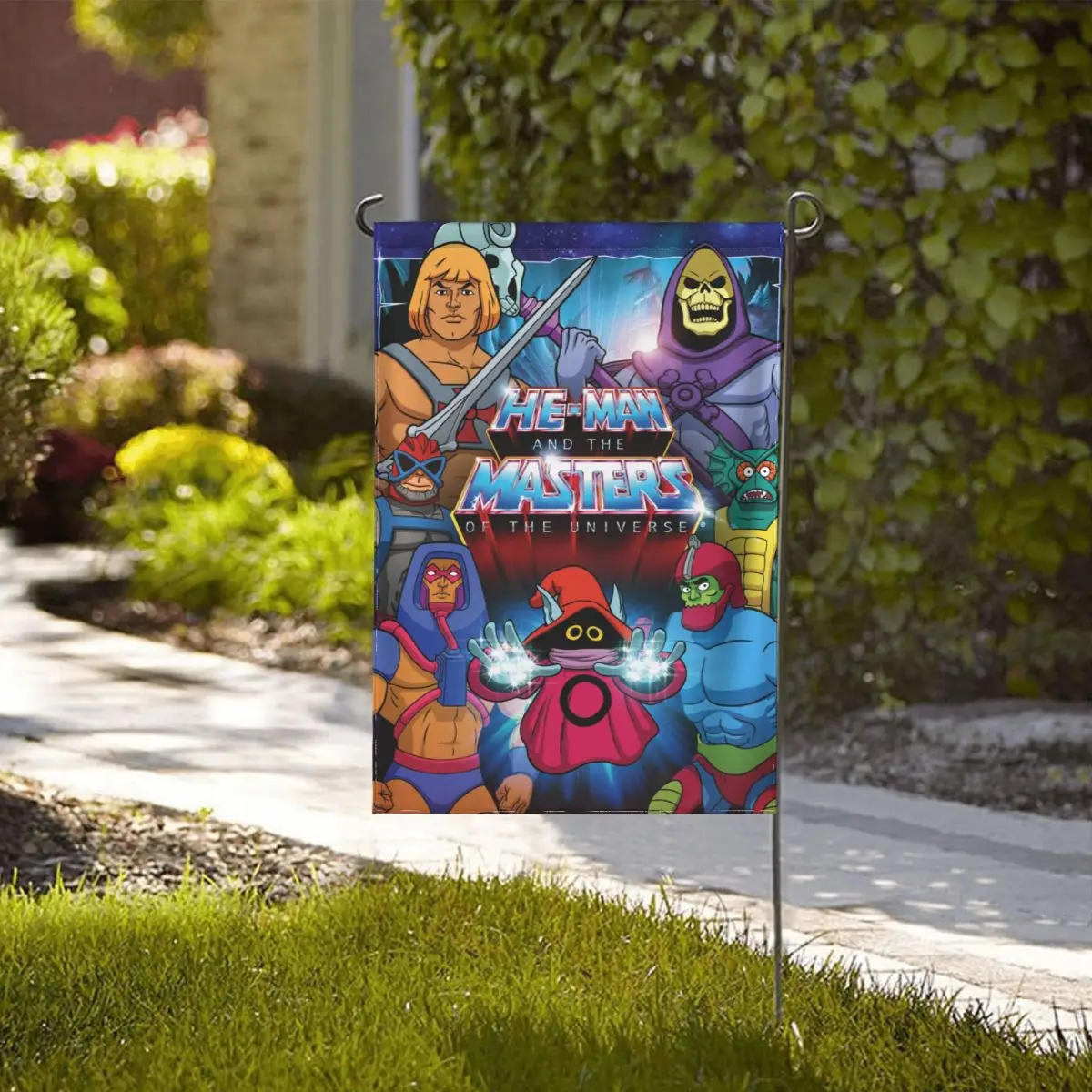 He-Man The Masters Of The Universe Garden Flag Stampa Fronte-Retro Bandiere Decorative Yard Banner Flag Party Outdoor Home Signs