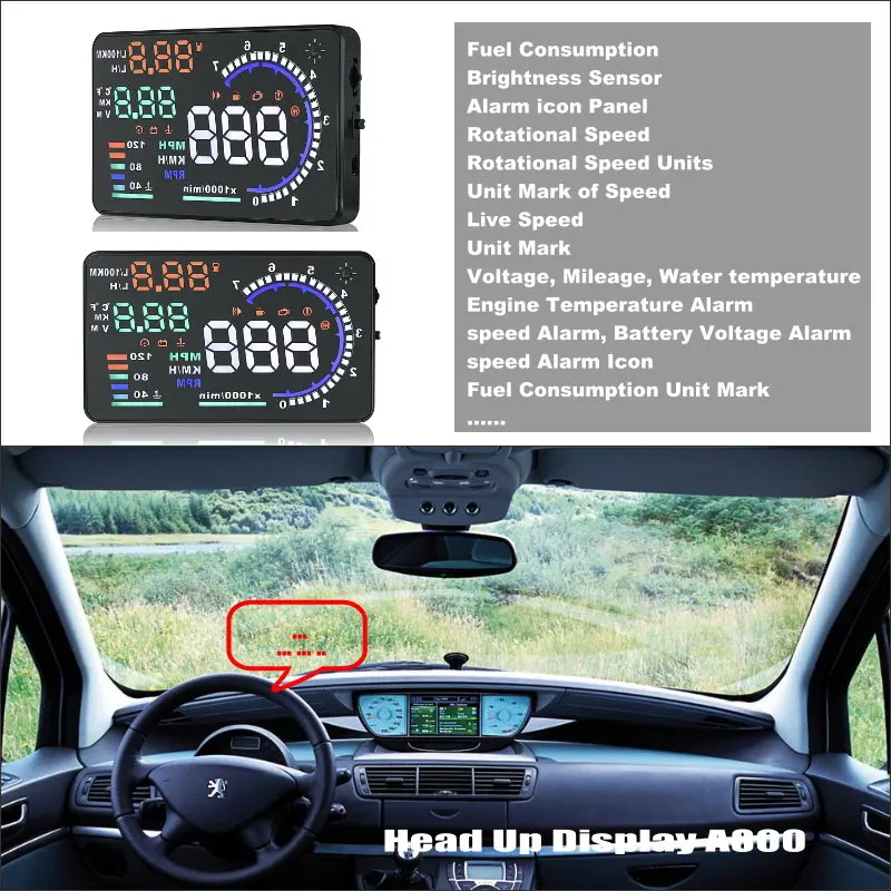 Per Peugeot 307/308/405/406/407/408/508 Car Hud Safe Drive Auto Head Up Display Obd Refkiging Proiettore Per Parabrezza