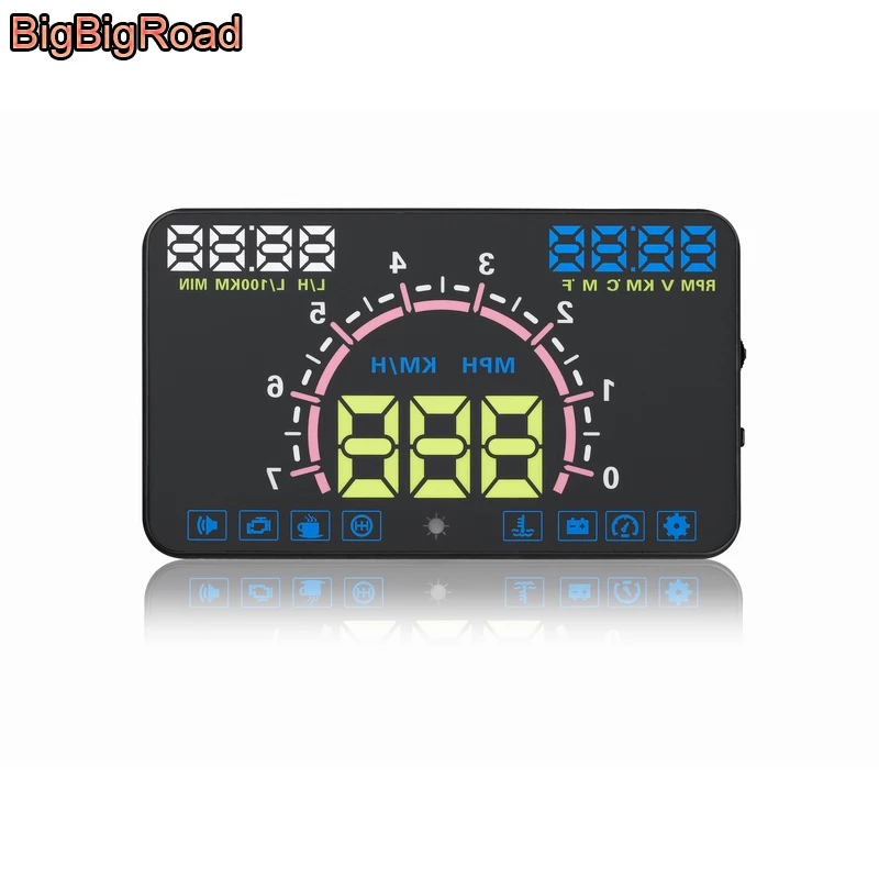 Bigbigroad Car Hud Head Up Display Parabrezza Proiettore Obd2 Per Peugeot 205 206 207 208 301 306 307 308 405 406 407 408 508