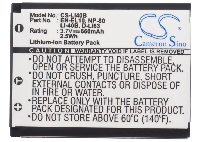 Batteria Cs 660Mah Per Agfa Agfaphoto Optima 3 Agfaphoto Optima100 Agfaphoto Optima 102 Agfaphoto Optima 103 Agfaphoto Optima 104